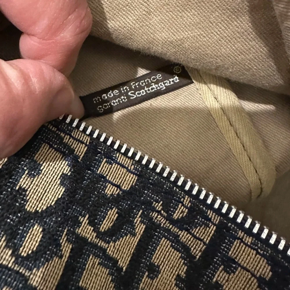 Vintage dior blue and Tan Monogram bowling / Boston bag! - Picture 13 of 15